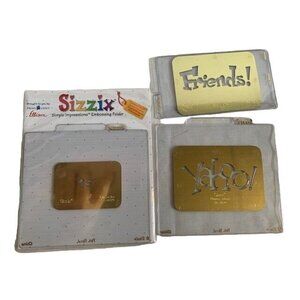 Sizzix Yahoo Simple Impressions Embossing Folder Set Gold Brass Stencils Craft